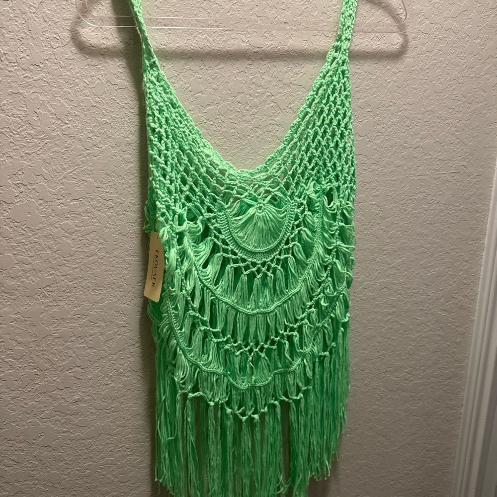 Ekouaer Hollow Crochet Tassel Beach Dress Size M - Picture 5 of 8